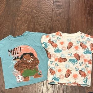 Disney Moana Maui Kids T-Shirt Set - Teal and Cream